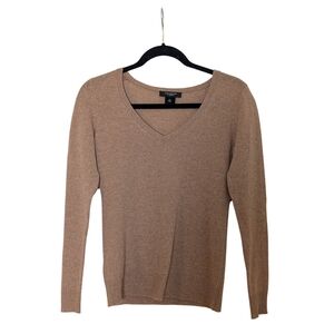 Ann Taylor V-Neck Cashmere Sweater - Camel